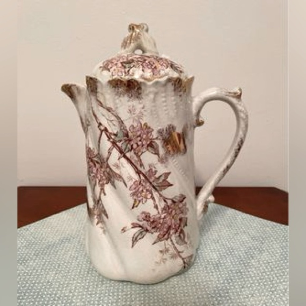 Burroughs & Mountford, Eagle Pottery B&M China Floral Chocolate Pot